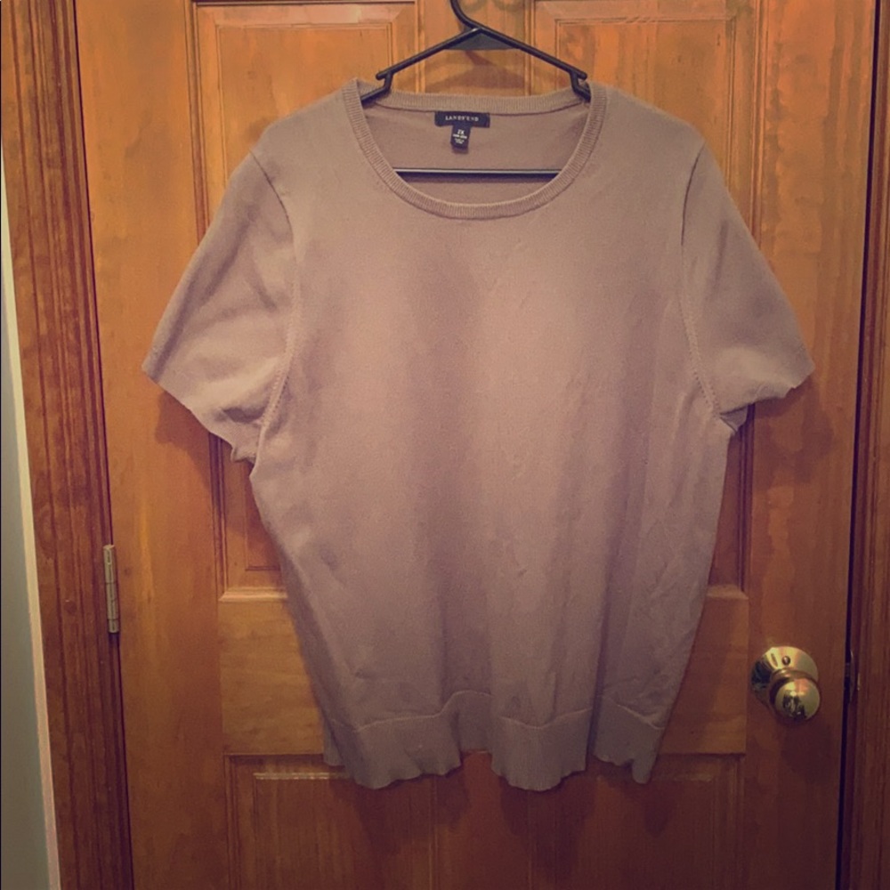Lands end tan sweater top